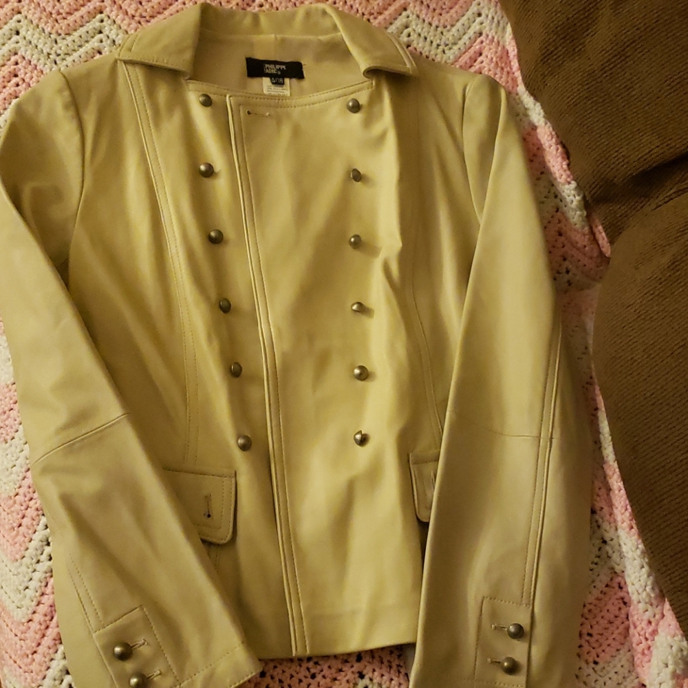 Tan leather jacket